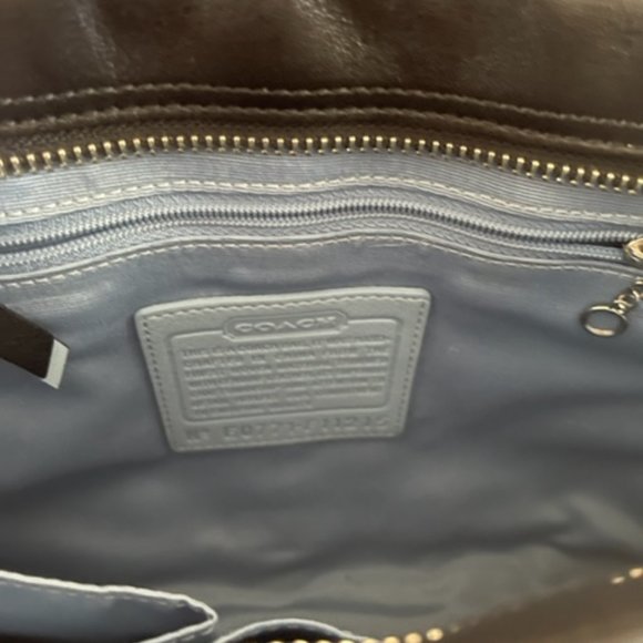 Coach Hamptons Blue Herringbone Tweed Bag F-11215 -- Never Used - Picture 2 of 6